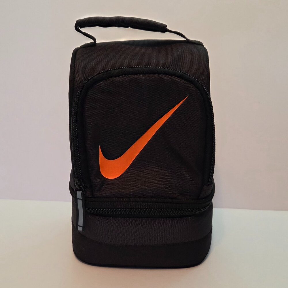 Nike Insulated Lunch Bag, Black & Bright Orange Swoosh Logo, Never Used